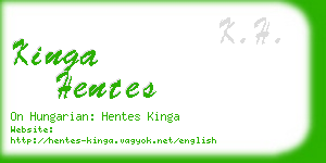 kinga hentes business card